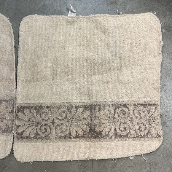 2 Monticello Cannon Santa Cruz Brown Tan MCM Washcloth Vintage Made in USA - Picture 2 of 6